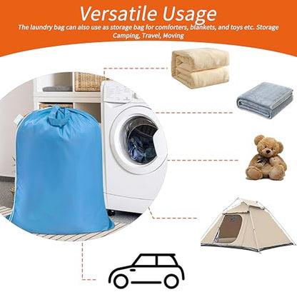 Polecasa Extra Heavy-Duty Laundry Bag with Handles, Gulf Blue, 28x36" - color: Gulf Blue, size: 28" x 36" | 1 Pack