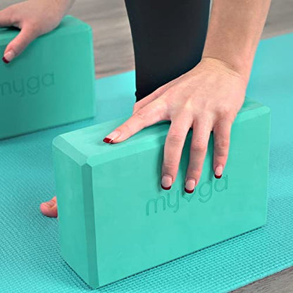MYGA Yoga Block,Lightweight EVA Foam Yoga Brick,High Density Non-Slip Block for Yoga Poses, Pilates, Balance and Flexibility - color: Turquoise, size: One Size