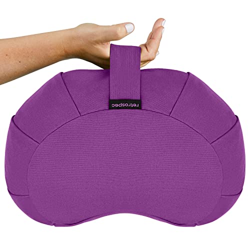Retrospec Sedona Zafu Meditation Cushion Filled w/Buckwheat Hulls - Yoga Pillow for Meditation Practices - Machine Washable 100% Cotton Cover & Durable Carry Handle Round & Crescent, 1 Ct (Pack of 1) - color: Mulberry, size: 1 Count (Pack of 1)