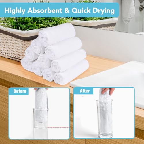 Orighty Wash Cloths, Face Towels 12x12 Inch 20 Pack - color: White