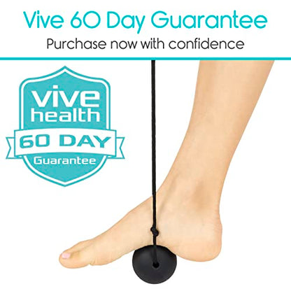 Vive Plantar Fasciitis Relief Lacrosse Ball – Massage Roller for Feet - Deep Tissue Trigger Point Massager Set for Arch Pain, Myofascial Release - Reflexology Muscle Knot Massager for Women, Men