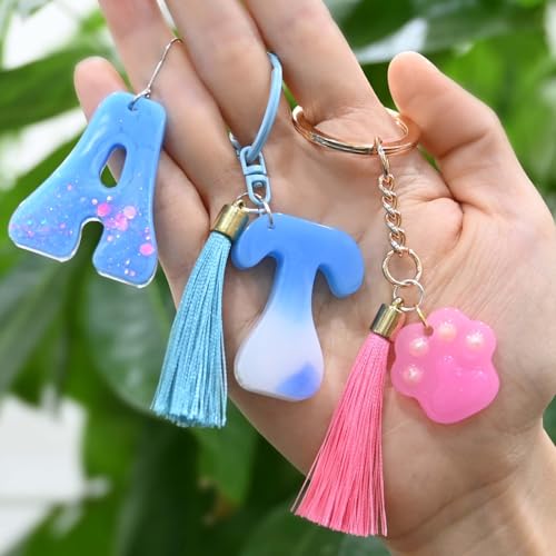 Resin Alphabet Molds with Hole, Uppercase Letters Crafting Molds | Reversed Alphabet Silicone Mold for Epoxy Resin Casting, Letter Resin Keychain Jewelry Pendant DIY Birthday Party Gift Making - color: 1PCS Ocean Alphabet Molds with Hole