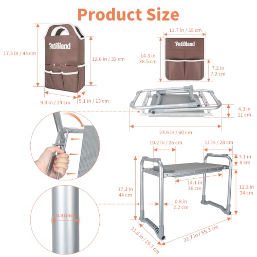 Garden Kneeler and Seat Heavy Duty, Kneeling Bench for Gardening - color: Gray-modle C