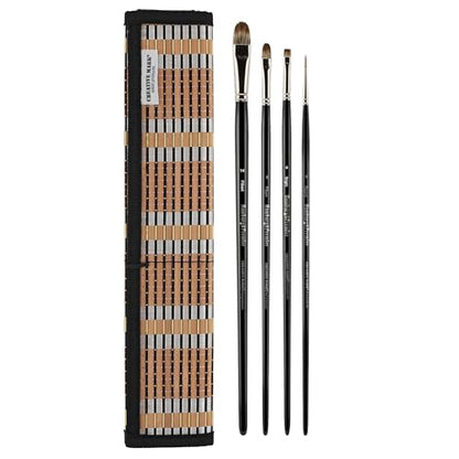 Creative Mark Hamburg Premiere Professional Oil Painting Brushes - Medium Asst Set of 4 Handmade Oil Paint Brushes w/ #14 Filbert - Natural & Synthetic Blend, Long Triple-Lacquered Birch Handle - size: Medium - Set of 5