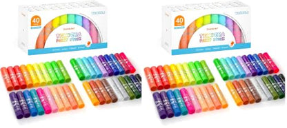 Tempera Paint Sticks, 40 Colors Solid Tempera Paint for Kids, Super Quick Drying, Works Great on Paper Wood Glass Ceramic Canvas (Pack of 2) - color: Multi