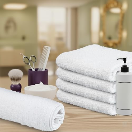 24 Pack White Hand Towels 100% Cotton Spa Towel – 16x27 inches Highly Absorbable Facial Towels Gym, Hair, Face, Bulk Small Towels (Not Bleach Proof) - color: White, size: HAND TOWEL PACK OF 24 16X27