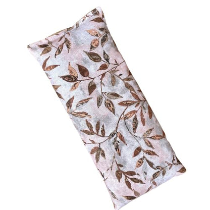 Yoga Eye Pillow, Lavender Microwave Heating Pad Hot & Cold Pack Eye Pillow Aromatherapy Gift, Microwavable, Several Fabric Options, Scented or Unscented, 9" x 4" (Brown Leaves, Lavender) - color: Brown Leaves