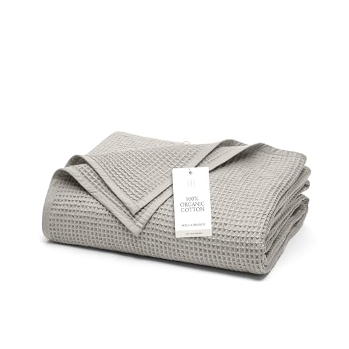 BOLL & BRANCH Waffle Bed Blanket, Full/Queen, Pewter - color: Pewter, size: Full/Queen