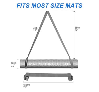 A AZURELIFE [MAT NOT Included] Yoga Mat Sling, Yoga Mat Straps for Carrying, Easy-Cinch Yoga Mat Holder Strap - color: Gray