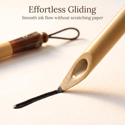 5pcs Calligraphy Dip Pen Bamboo Handcrafted for Writing | Reed Qalam Pens, Vintage Manga Calligraphy Pens, Comic Pen Nib Set, Calligraphy, Painting, Drawing