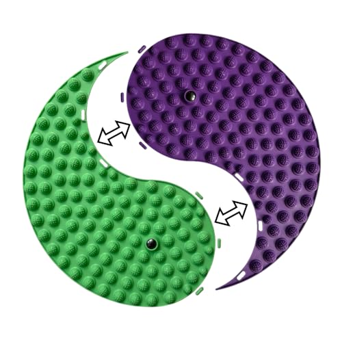 Foot Massager Mat, Yinyang Balance Tai ji Bagua Pattern with Magnetic Therapy, Acupressure Reflexology Mat for Daily Foot Relaxation and Pain Relief, Purple and Green - color: Purple and Green