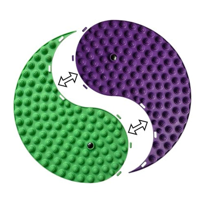 Foot Massager Mat, Yinyang Balance Tai ji Bagua Pattern with Magnetic Therapy, Acupressure Reflexology Mat for Daily Foot Relaxation and Pain Relief, Purple and Green - color: Purple and Green