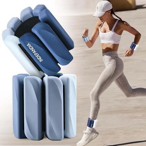 Ankle Wrist Weights for Women 2lbs/4lbs Pairs Adjustable Silicone Weights - color: Gradient Blue, size: 2 lbs Pair (1 lb Each)
