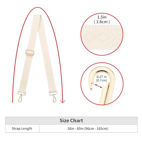 ZOOEASS Wide Shoulder Strap (Solid),Adjustable Replacement Belt Crossbody Canvas Bag Handbag - color: Jx7beige