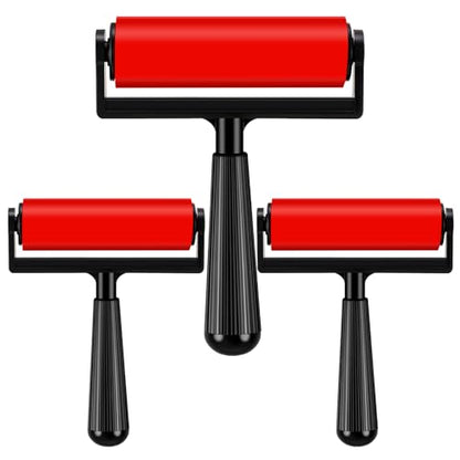 Geelin 3 Pack Rubber Brayer for Gel Printing 4 Inch Rubber Brayer Roller for Printmaking