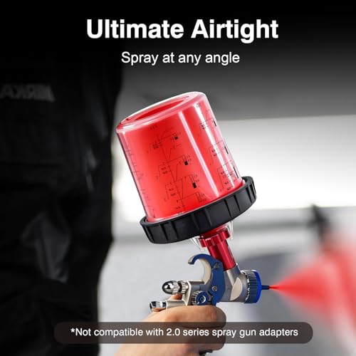 Disposable Paint Sprayer Mixing Cup for Automotive Paint Gun,Compatible with Original 1.0 System(not 2.0)-50pcs 20 Ounce Kit-50 Cup Liners,50 Lids with Strainer,1 Hard Cup with Retainer Ring,20 Plugs - size: 50pcs