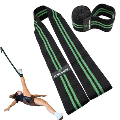 Fabric Resistance Bands with Looped Handles for Pull Up Assistance, Stretching, Mobility & Rehab | Long Non-Slip Workout Bands for Strength Training, Recovery & Home Gym Exercise - color: Black - Heavy