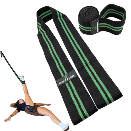Fabric Resistance Bands with Looped Handles for Pull Up Assistance, Stretching, Mobility & Rehab | Long Non-Slip Workout Bands for Strength Training, Recovery & Home Gym Exercise - color: Black - Heavy
