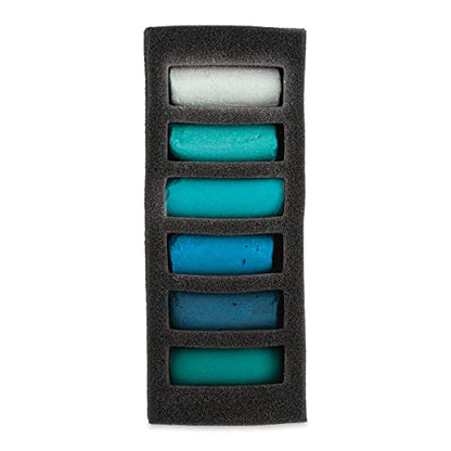 SENNELIER Extra-Soft French Pastel for Professional Artists, Emerald Sea inspired Half Pastel Set of 6 - color: Emerald Sea