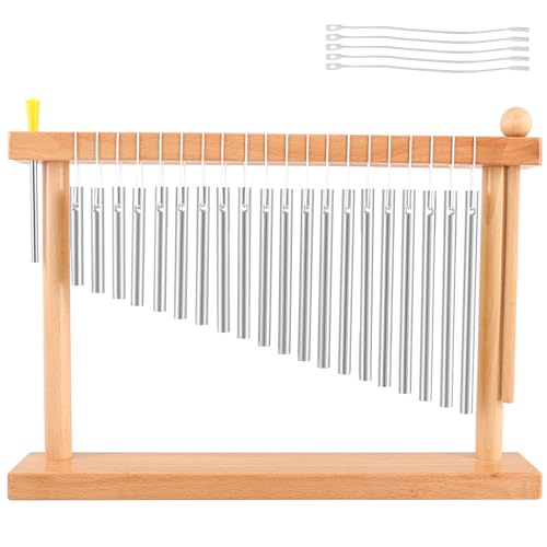 EASTROCK 20 Note Chime Silver Table Wind Chime Bar Percussion Instrument - color: Sliver