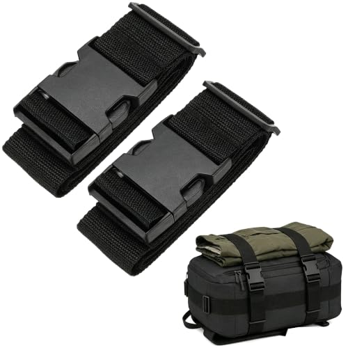 Black Luggage Strap Multiple Connector, Adjustable Bag Strap for Travel - size: 45Inch