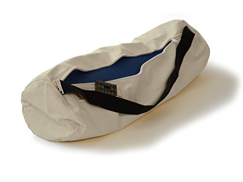 Premium Cotton Yoga Mat Bag with Shoulder Strap - Durable, Breathable and Lightweight Gym Bag to Carry the Standard or Extra Large Mat Sizes - Ideal for Yoga, Pilates & Fitness Equipment - color: Natural, size: Extra Large