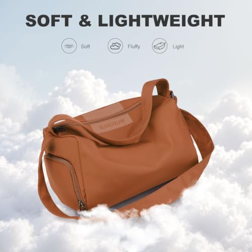 Womens Mini Gym Bag with Shoe Compartment 20L, Rust Orange - color: Rust Orange