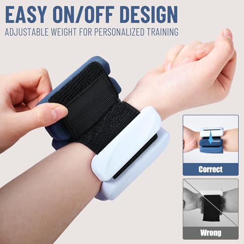 Ankle Wrist Weights for Women 2lbs/4lbs Pairs Adjustable Silicone Weights - color: Gradient Blue, size: 2 lbs Pair (1 lb Each)