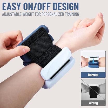 Ankle Wrist Weights for Women 2lbs/4lbs Pairs Adjustable Silicone Weights - color: Gradient Blue, size: 2 lbs Pair (1 lb Each)