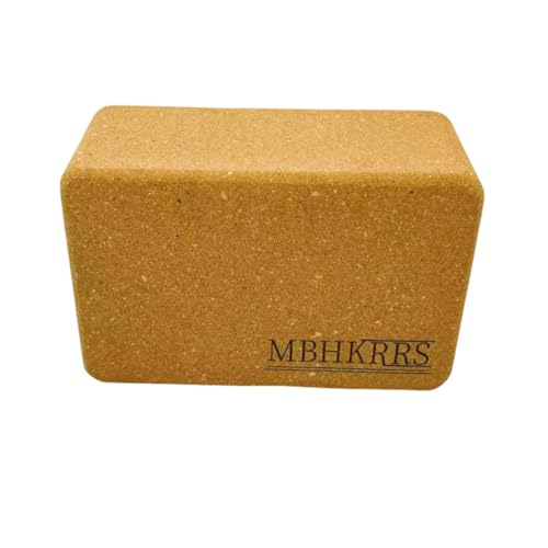 Yoga Block - Fine-Grain Cork Block, Yoga Equipment, Home Gym Accessory, Pilates Tool, Lightweight for Travel, Extra Firm Workout Accessory with Comfortable Edges - color: Cork 1-pack