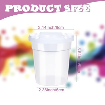 12 Packs No Spill Paint Cups for Kids Small Plastic Paint Containers with Lids Spill Proof Water Cup for Painting, School, Classroom, Art Crafts Supplies
