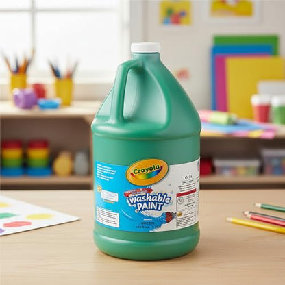 Crayola Washable Green Paint 1 Gallon – Non-Toxic, Easy-Clean Paint for Kids, Classrooms, Schools & Art Projects - color: Green