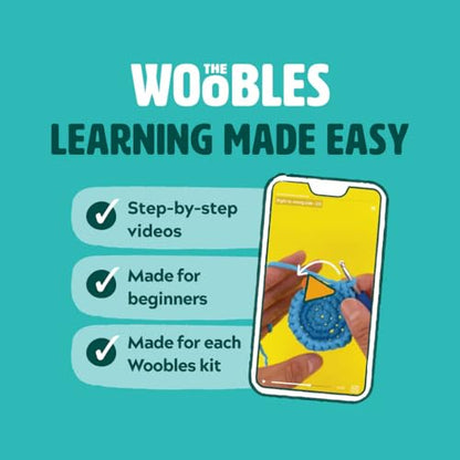 The Woobles Crochet Kit for Beginners - Pierre The Penguin | As seen on Shark Tank, Kit includes: Easy Peasy Yarn, pre-started piece, hook, safety eyes, stuffing, video tutorials, gift - color: Pierre The Penguin