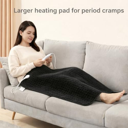 Full Back Heating Pad,20x40 Extra Large Heating Pad for Back Pain Relief,with 9 Temperature Controllers & 4 Auto-Off Timers,Dry/Moist Heat Therapy for Muscle,Joint,Menstrual Cramps (Black) - size: 20x40 Inch Black