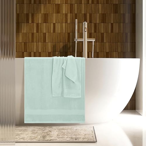 Belizzi Home 8 Piece Towel Set 100% Ring Spun Cotton, 2 Bath Towels 27x54, 2 Hand Towels 16x28 and 4 Washcloths 13x13 - Ultra Soft Highly Absorbent Machine Washable Hotel Spa Quality - Sea Green - color: Sea Green, size: 8 Piece Towel Set