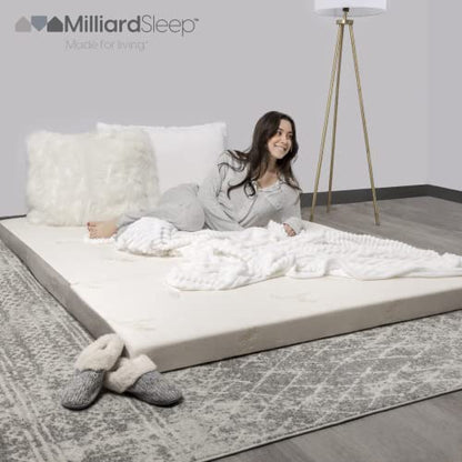 Milliard Full Tri Folding Mattress with Washable Cover, Full Size (75 inches x 52 inches x 4 inches) - size: Full, style: 4 inch