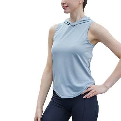 Womens Workout Hooded Tank Yoga Tops Running Shirts Quick Dry Gym Sleeveless Hoodie - color: 3 Pack: Black+white+grey, size: X-Small