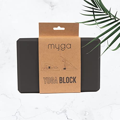 MYGA Yoga Block,Lightweight EVA Foam Yoga Brick,High Density Non-Slip Block for Yoga Poses, Pilates, Balance and Flexibility - color: Black, size: One Size (Pack of 2)