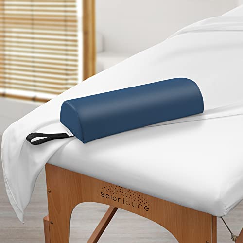 Saloniture Half Round Neck Massage Table Bolster Pillow Pad - 13 x 6 x 3 Inch - Blue - color: Blue