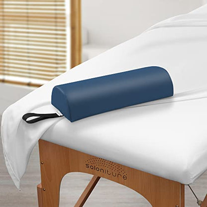 Saloniture Half Round Neck Massage Table Bolster Pillow Pad - 13 x 6 x 3 Inch - Blue - color: Blue