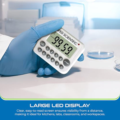 Sper Scientific Digital Count Up/Down Timer with Audible & Visual Alarm 810003 – Timer with Large Display & Loud Alarm with Up to 99 Minute Countdown - for Labs, Cooking, Workouts, Classroom & More - size: 1 Pack