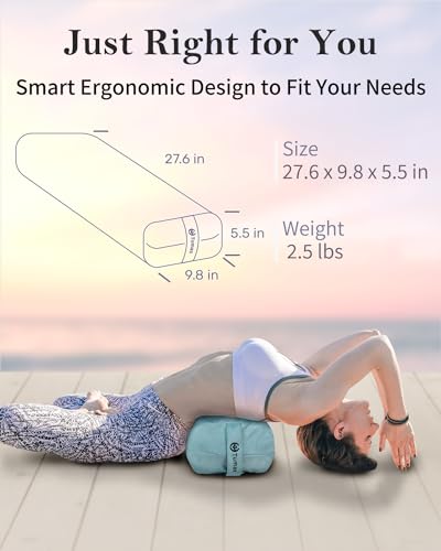 Tumaz Yoga Bolster Set, Rectangular Yoga Bolster with Washable Cover - color: Avoberry