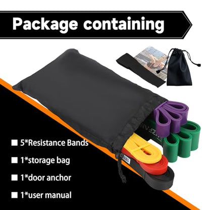 Non Latex Resistance Bands, Pull Up Assistance Bands, Exercise Bands Resistance, Workout Bands Resistance for Men and Women, Stretch Bands for Exercise, Physical Therapy, Fintness, Training