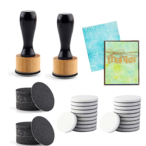 64Pcs/Set Ink Paints Blending Tool Mini Sanding Disks Round Foam Refills for Scrapbooking to Work on cardstock, Control of Ink Placement, Ink Blending Tool with Spare Pads for Rubber Stamping - size: 64Pcs/Set