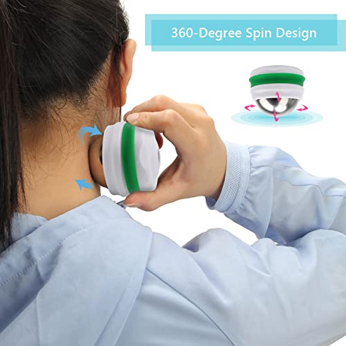AHIER Cold Massage Roller Ball, Stainless Steel Cold Therapy Relief Tool - color: Green White