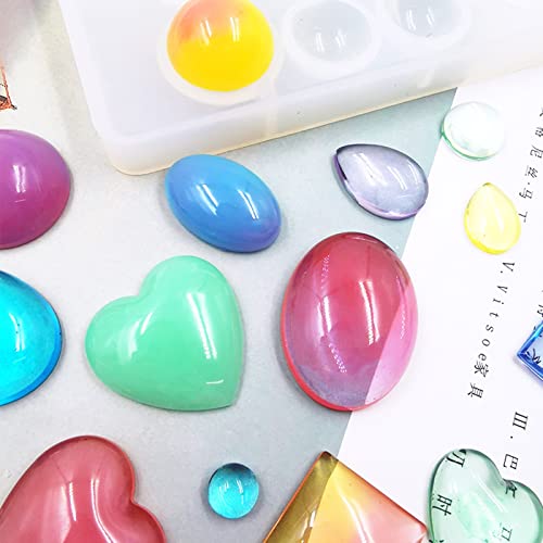 2 Pcs Gem Jewelry Casting Mold for Jewelry Making Crafting Projects | for Making Earrings, - color: mix-small
