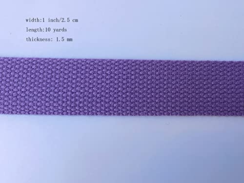 1 Inch Cotton Webbing 10 Yards Cotton Strap for Tote Canvas Bags Crafts Sewing (2011 Purple) - color: 2011 Purple