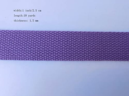 1 Inch Cotton Webbing 10 Yards Cotton Strap for Tote Canvas Bags Crafts Sewing (2011 Purple) - color: 2011 Purple