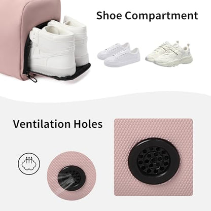 Handbag for Women Yoga Bag Large Capacity Yoga Pad Buckle with Shoe Compartment Water Bottle Sports Gym Bag Travel - color: B03-1 Pink