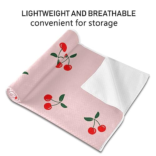 Yoga Mat Towel Cherry Fruit, 73" x 27" - color: Cherry Fruit